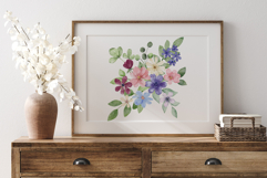 Watercolor flowers clipart bouquet of PNG. Product Image 7