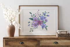 Watercolor flowers clipart bouquet of PNG. Product Image 3