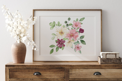 Watercolor flowers clipart bouquet of PNG. Product Image 7