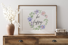 Wreath, watercolor flowers peonies, frame, border. Product Image 3