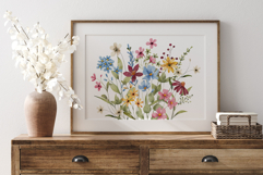 Watercolor flowers clipart bouquet of PNG. Product Image 6