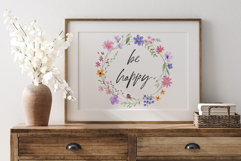 Wreath, watercolor wild flowers, frame, border. Product Image 3