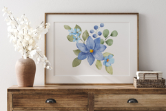 Floral watercolor set. Flowers and leaves bouquets, PNG file Product Image 6