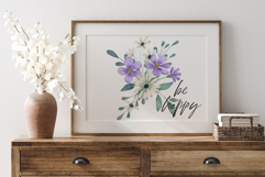 Watercolor flowers clipart bouquet of PNG. Product Image 3