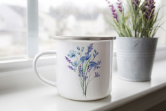 Watercolor blue flowers clipart bouquet of PNG. Product Image 3