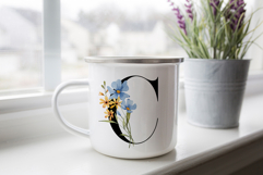 Mug sublimation design with letter, monogram, PNG file. Product Image 2