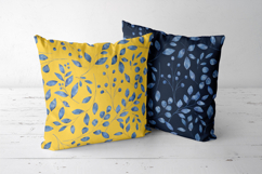 Navy blue leaves watercolor set, clipart png files. Product Image 8