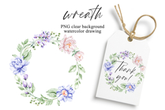 Wreath, watercolor flowers peonies, frame, border. Product Image 1
