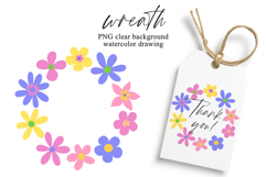 Wreath with flowers, frame, border. Product Image 1