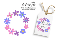 Wreath with flowers, frame, border. Product Image 1