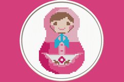 Pink Matryoshka - PDF Cross Stitch Pattern Product Image 1