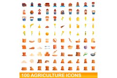 100 agriculture icons set, cartoon style Product Image 1