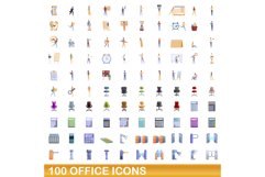 100 office icons set, cartoon style Product Image 1
