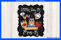 100th Day Of Pre-K Sublimation Png, Celebrating 100 Days Product Image 1