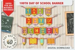 100th Days of School Banner LaserCut. School Banner Sign SVG Product Image 1