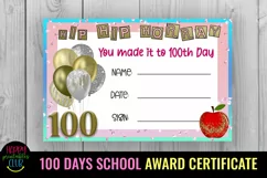 100th day of school certificates for students- 100 days of school reward certificates