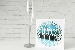 Happy 100th Birthday Card SVG With Pop up Flowers Product Image 2
