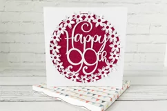 Happy 99th Birthday Card SVG With Pop up Flowers Product Image 2