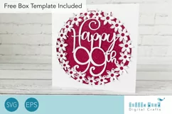 Happy 99th Birthday Card SVG With Pop up Flowers Product Image 1