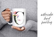 Alphabet, letters and numbers with flowers, PNG file. Product Image 2