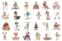 Funny Skeleton Christmas Clipart Product Image 2