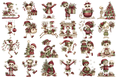 Whimsical Christmas Funny Skeleton Clipart Product Image 2