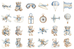 Little Pilot Teddy Bear Clipart Product Image 2