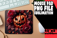 CHEERFUL MOUSE PAD SUBLIMATION PNG, 3D Pumpkin Product Image 1