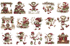 Whimsical Christmas Funny Skeleton Clipart Product Image 3
