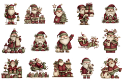 Whimsical Christmas Santa Clipart Png Product Image 3