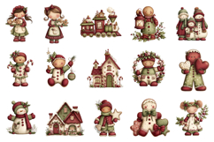 Whimsical Christmas Gingerbread Clipart Product Image 3