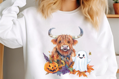 Cute Halloween Highland Cow Clipart Product Image 3
