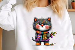 Whimsical Christmas Cat Clipart Product Image 3