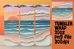 Bright 3D Summer Tumbler Wrap Sublimation Design Product Image 1