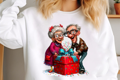Christmas Funny Elderly Couple Clipart Product Image 4