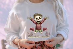 Whimsical Christmas Funny Skeleton Clipart Product Image 4