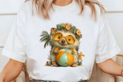 Whimsical Summer Hedgehog PNG Clipart Product Image 1