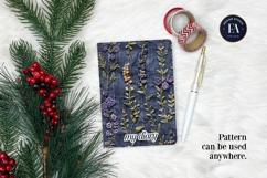 Embroidered Denim Digital Paper| Floral Denim Pattern Product Image 4