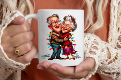 Christmas Funny Elderly Couple Clipart Product Image 5