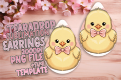 Chic Teardrop Earrings Design PNG , Valenines Animals Product Image 1