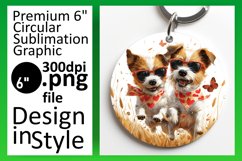 Mountain Pup Circle Design Sublimation,Adventure Keychain Product Image 1