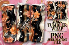 Elegant 3D Leopard Flower Tumbler Wrap Designs Product Image 1