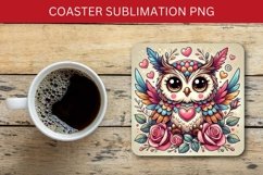 valentine square coaster - owl Product Image 1