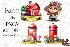 Kids Farm Clipart, Cute Farmer and Farm Animal PNG Product Image 1