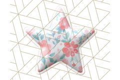 Cute Puffy Star Clipart PNG, 3D Glossy Pastel Stars Clip Art Product Image 4