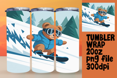 GLAMOROUS 20oz Tumbler PNG Design , Cute Bear Product Image 1