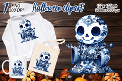 Cute blue Halloween monster clipart t shirt designs png Product Image 2