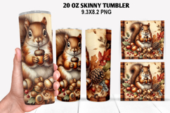 Squirrel Skinny Tumbler 20oz Wrap Design, Animal Tumbler Wra Product Image 1