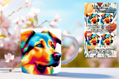 Bright 11oz Mug Wrap Png Artwork , Dog Product Image 1