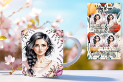 Dreamy 15oz Mug Wrap Png Design , Beauty Woman Product Image 1